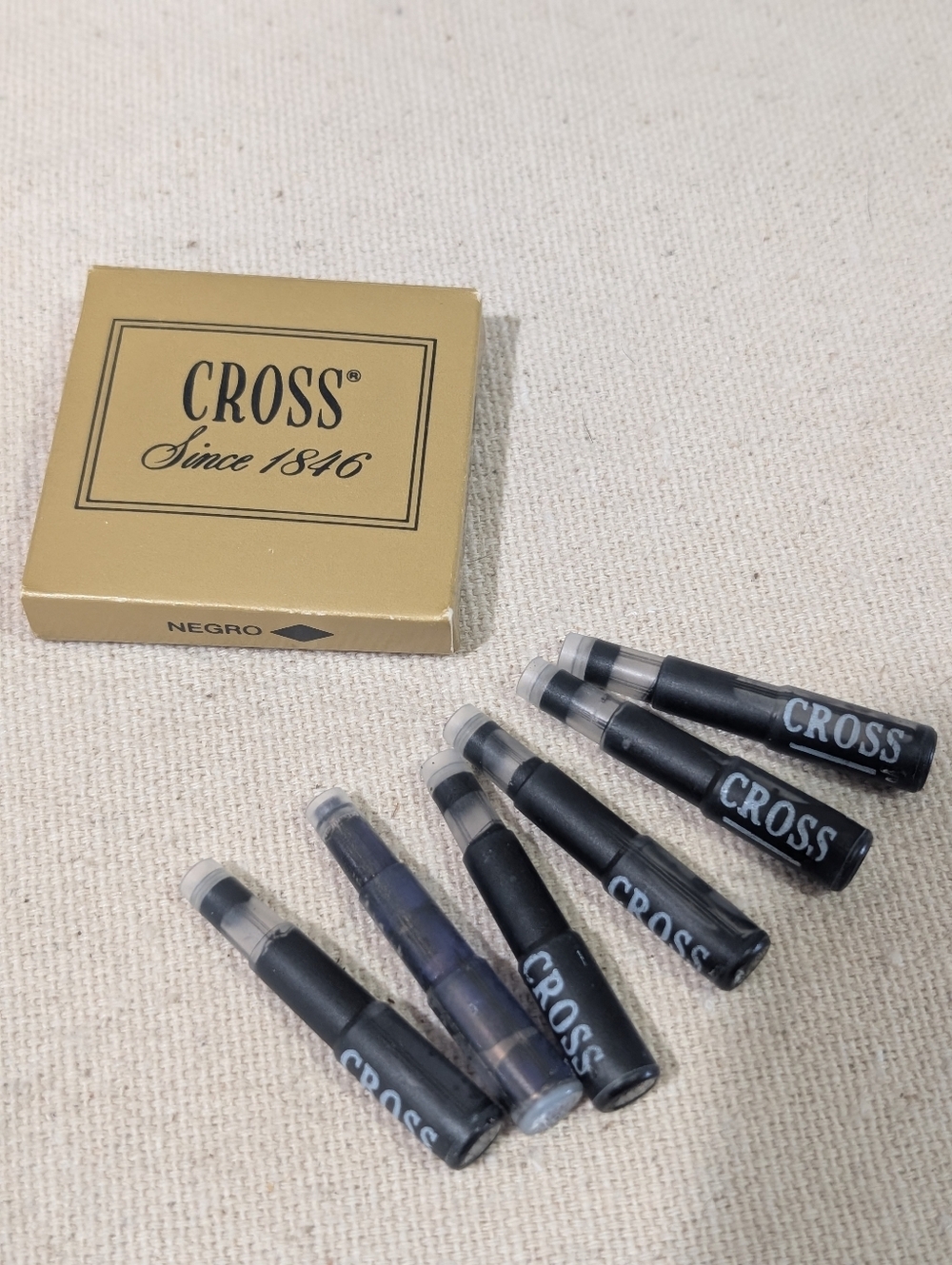 New Vintage Cross Fountain Pen Cartridge Ink Refills Black Pack of 6 Collectible